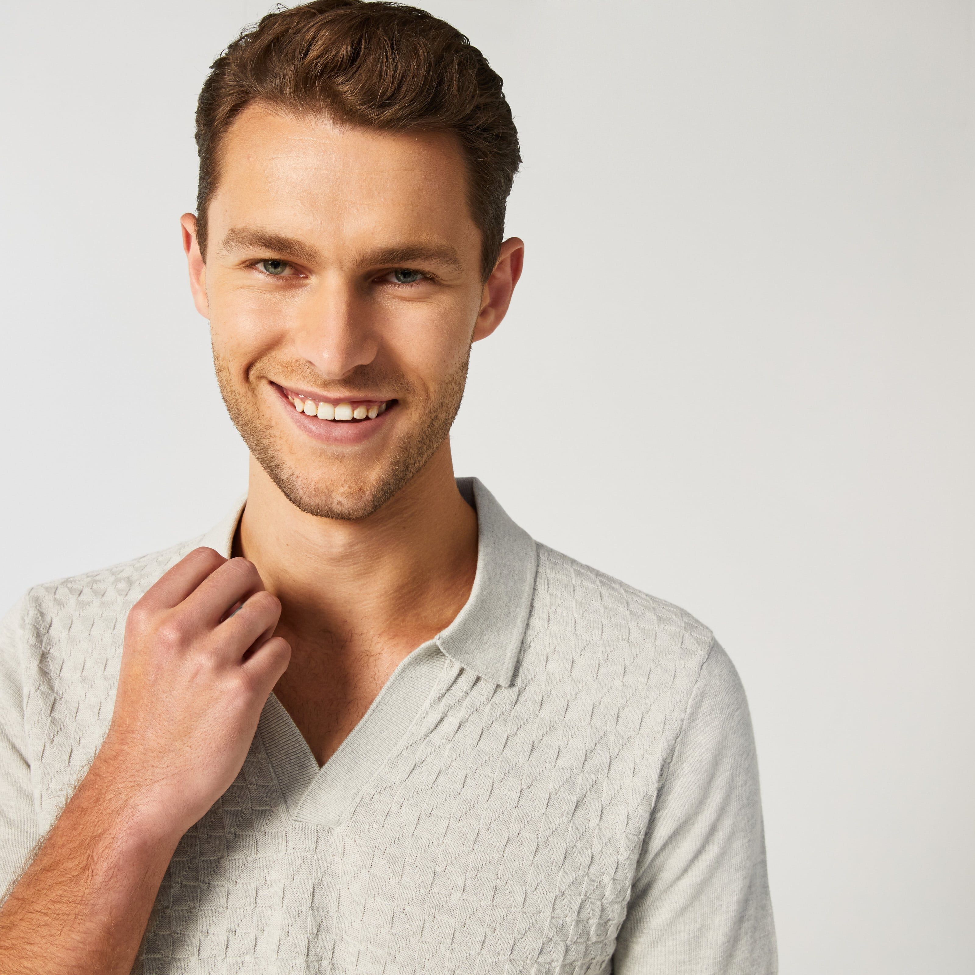 Mens short 2025 sleeve sweater polo